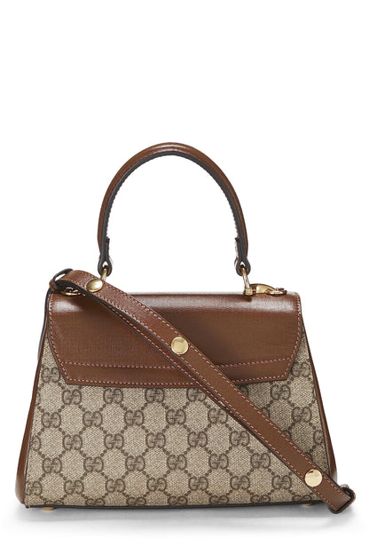 Gucci, sac à main marron GG Supreme Canvas 1955 Horsebit Mini d'occasion, marron