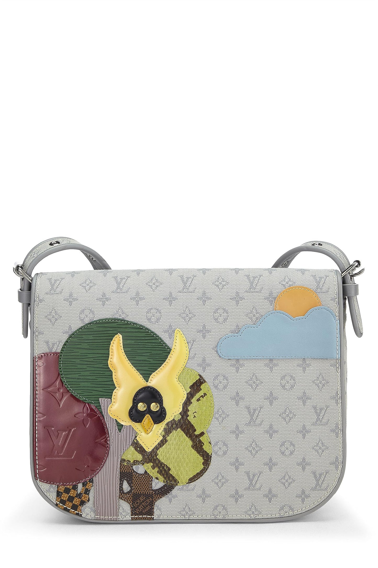 Louis Vuitton, Conte De Fees Musette Patchwork en toile Monogram grise d'occasion, bleu