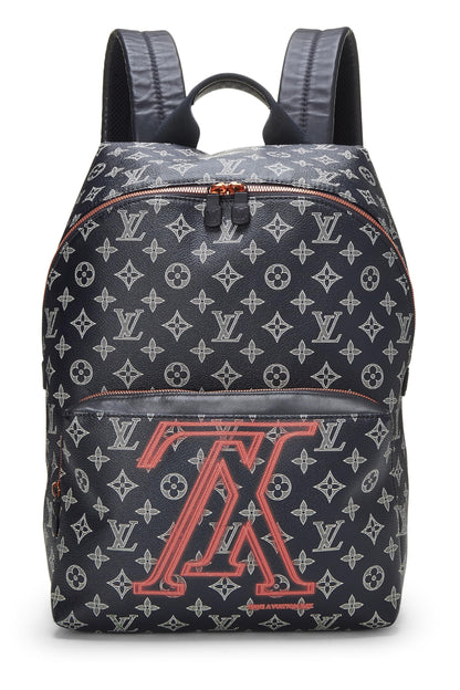 Louis Vuitton, Pre-Loved Navy Upside Down Monogram Canvas Discovery Backpack, Navy