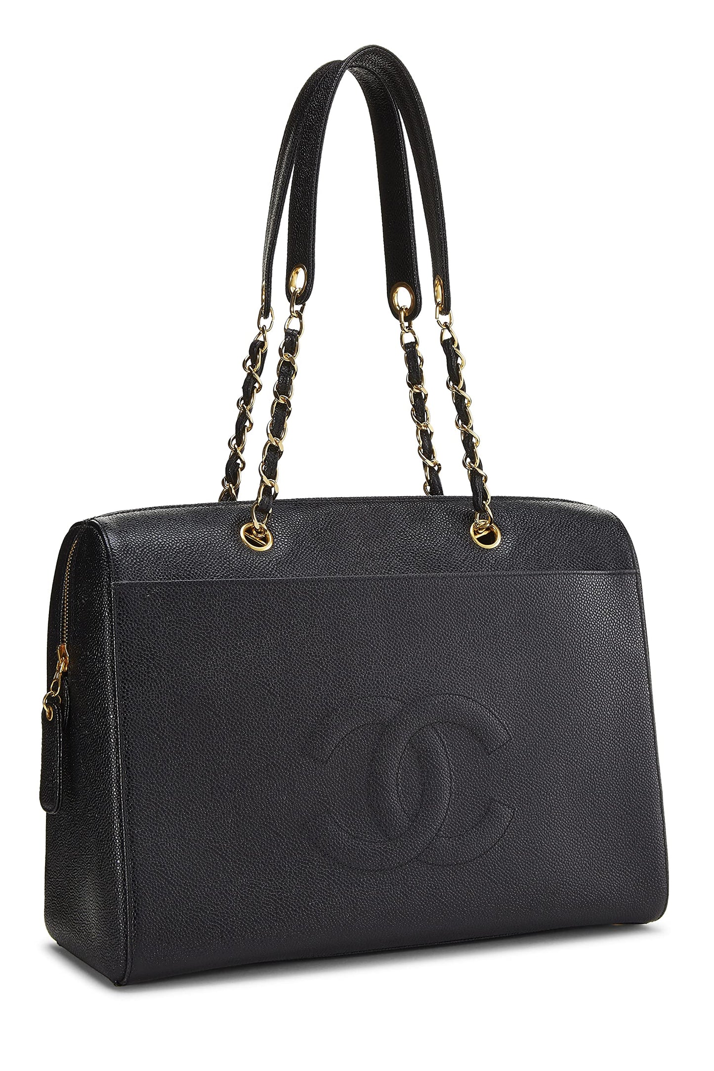 Chanel, Pre-Loved Black Caviar Zip Tote Small, Black