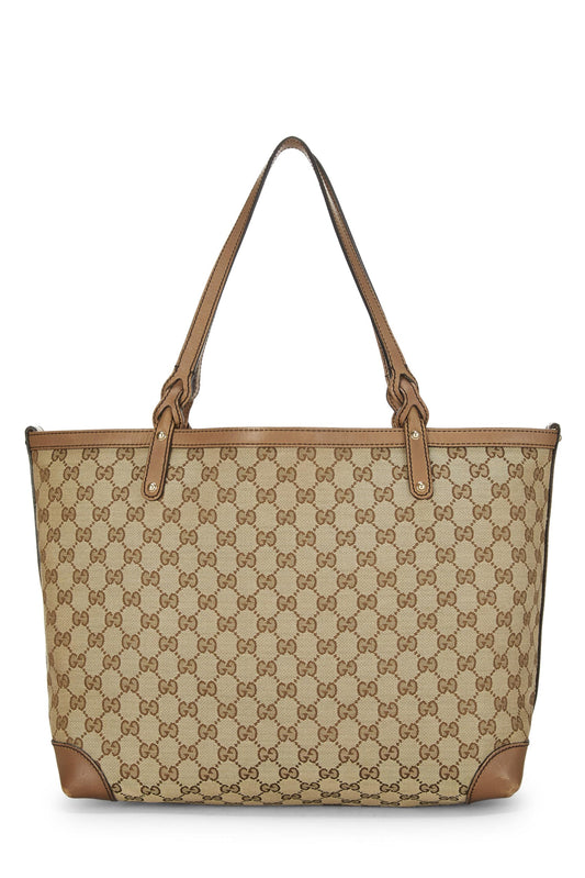 Gucci, Pre-Loved Beige Original GG Canvas Craft Tote, Brown