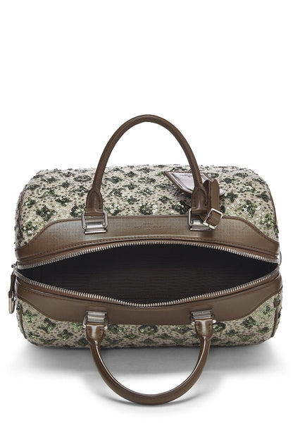 Louis Vuitton, Pre-Loved Monograma verde con lentejuelas Sunshine Express Speedy 30, Verde