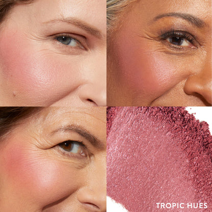 LAURA GELLER NEW YORK Rubor marmoleado Baked Blush-n-Brighten - Set de 2 pinceles para rubor en ángulo y tonos tropicales