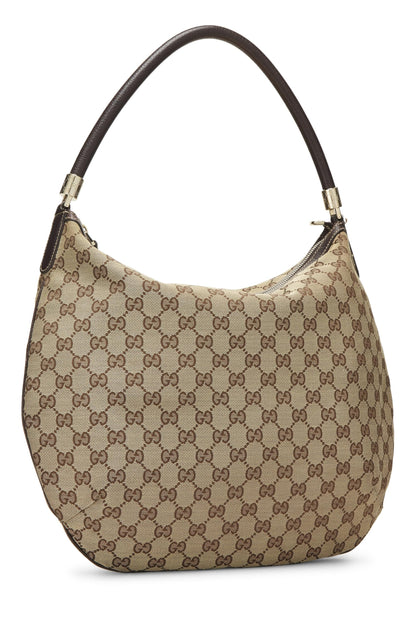 Gucci, sac hobo en toile GG d'origine d'occasion, marron