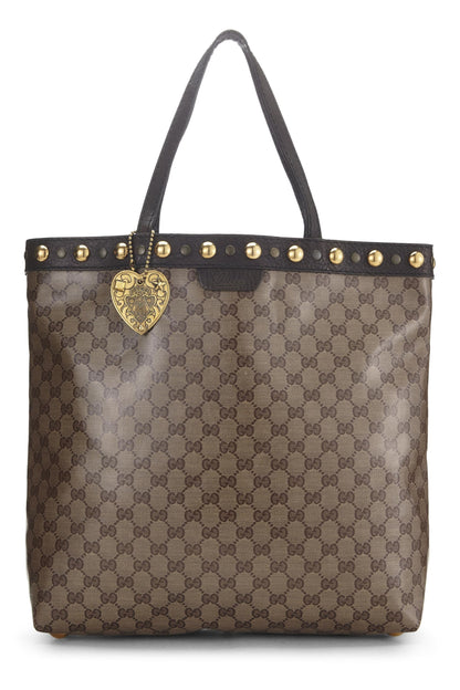 Gucci, sac fourre-tout en toile à cristaux GG marron d'occasion, marron