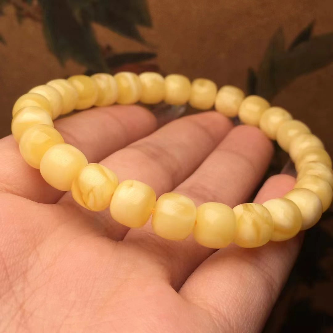 Cera de abejas natural, grasa de pollo amarilla vieja, cera rica y completa, pulsera de un solo círculo, accesorios artesanales, adornos