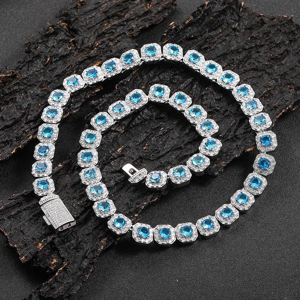 Flip Buckle Color Zircon Rock Sugar Chain Necklace Bracelet