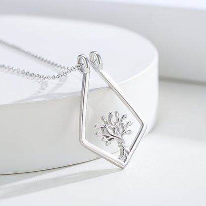 Collier pendentif porte-bague arbre de vie en argent sterling 925