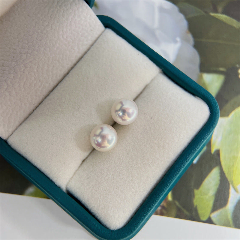 8-9mm Strong Light S925 Silver Classic Earrings