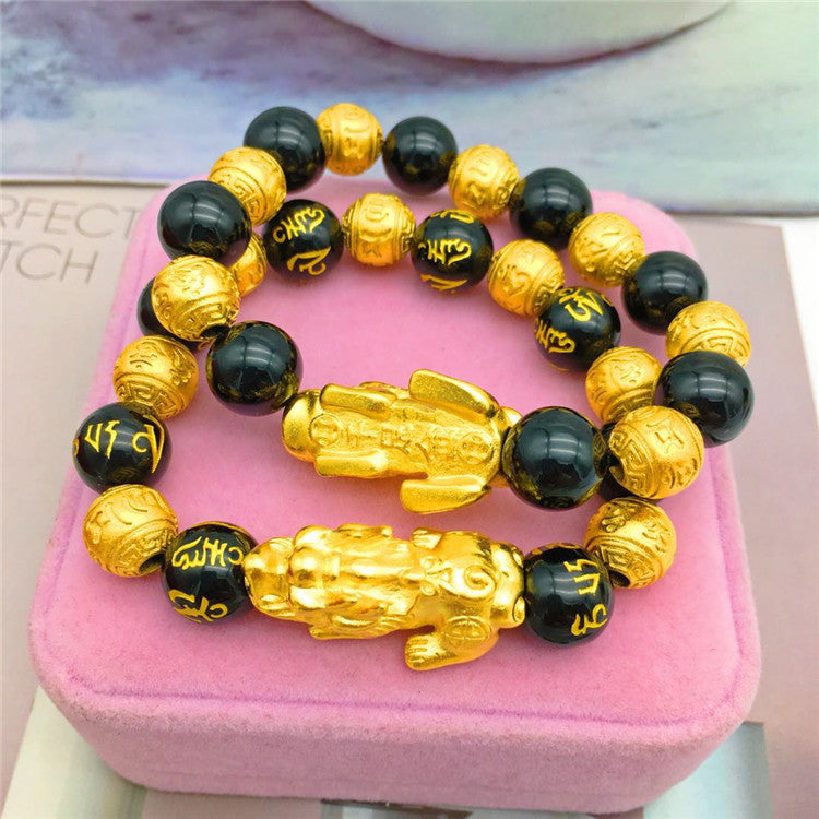 Pulsera valiente bañada en oro con joyas de oro y arena vietnamita