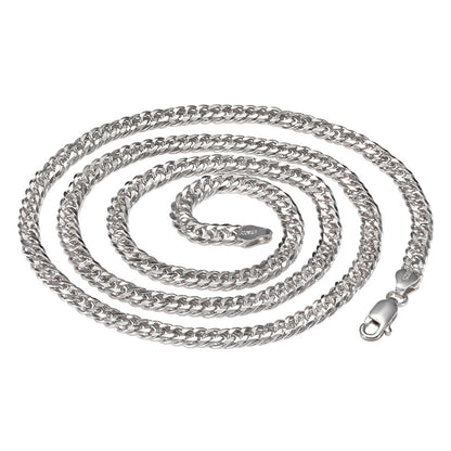 Silver Platinum-plated Cuban Necklace Men's And Women's High Quality Clavicle Chain