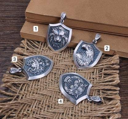 Men's Lion Tiger Head Domineering Pendant