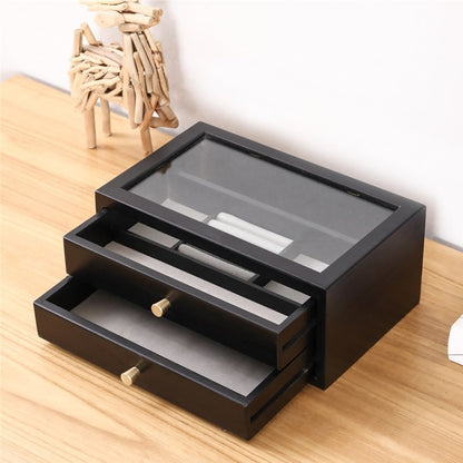 Caja de madera sencilla para guardar joyas y maquillaje 