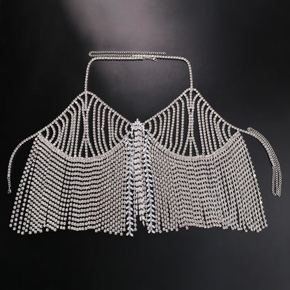 Zircon Personality Shining Chest Body Chain Female