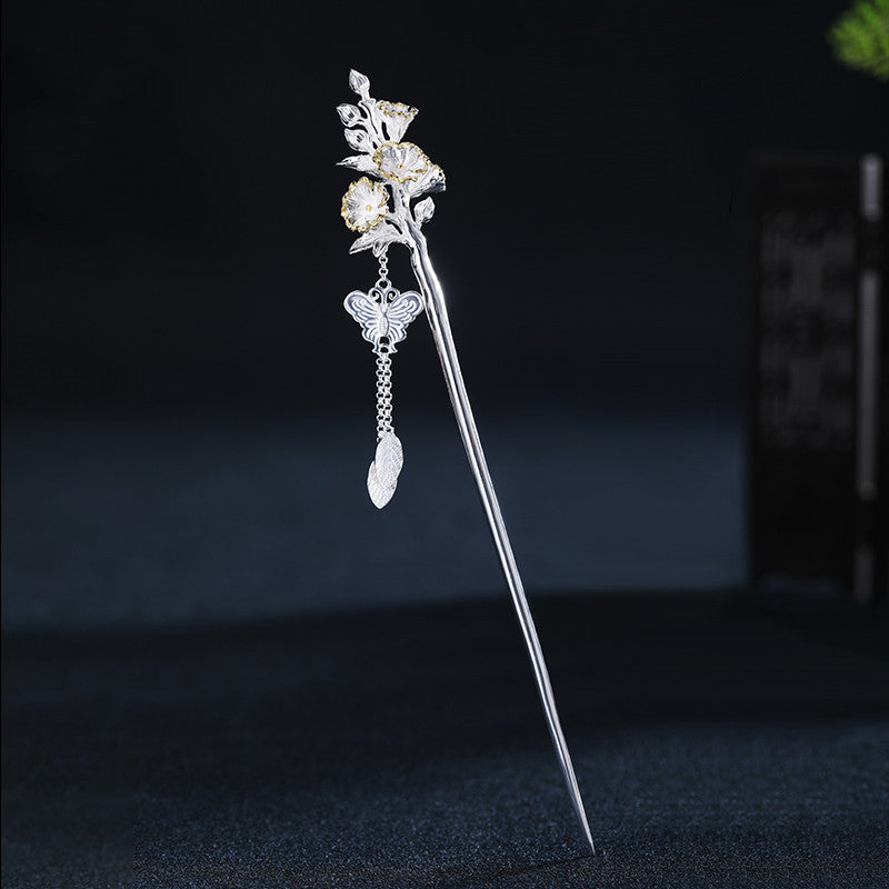 Twelve Flower Gods Ancient Style Sterling Silver Hairpin