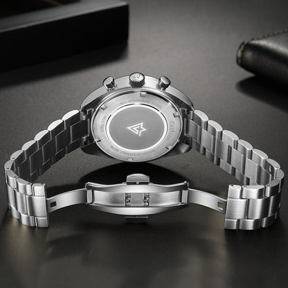 Montre à quartz multifonction étanche pour homme avec chronométrage à trois yeux