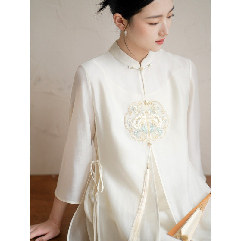 Robe rétro douce de style chinois nouveau zen