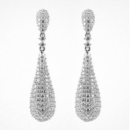 Boucles d'oreilles longues en forme de goutte d'eau en argent 925