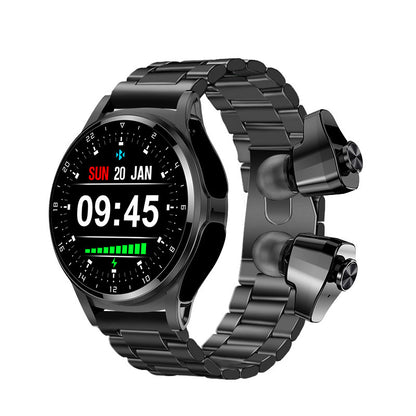 Montre intelligente GT66 TWS 2 en 1 Bluetooth HD Appel vocal