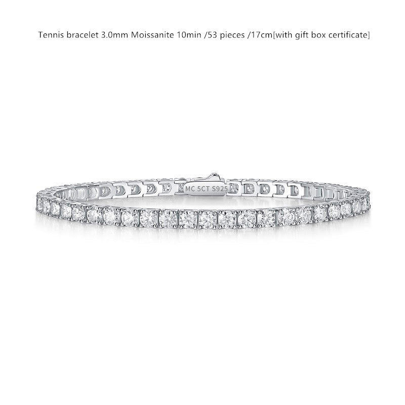 Bracelet de tennis en argent sterling avec moissanite couleur D pour femme