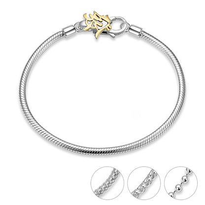 Fermoir mousqueton Fortune en argent sterling 925 plaqué or pour collier, bracelet, accessoires de bricolage, boucle