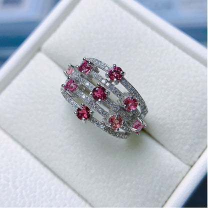 Jewelry Natural Magnesium Aluminum Garnet Ring Female Accessories