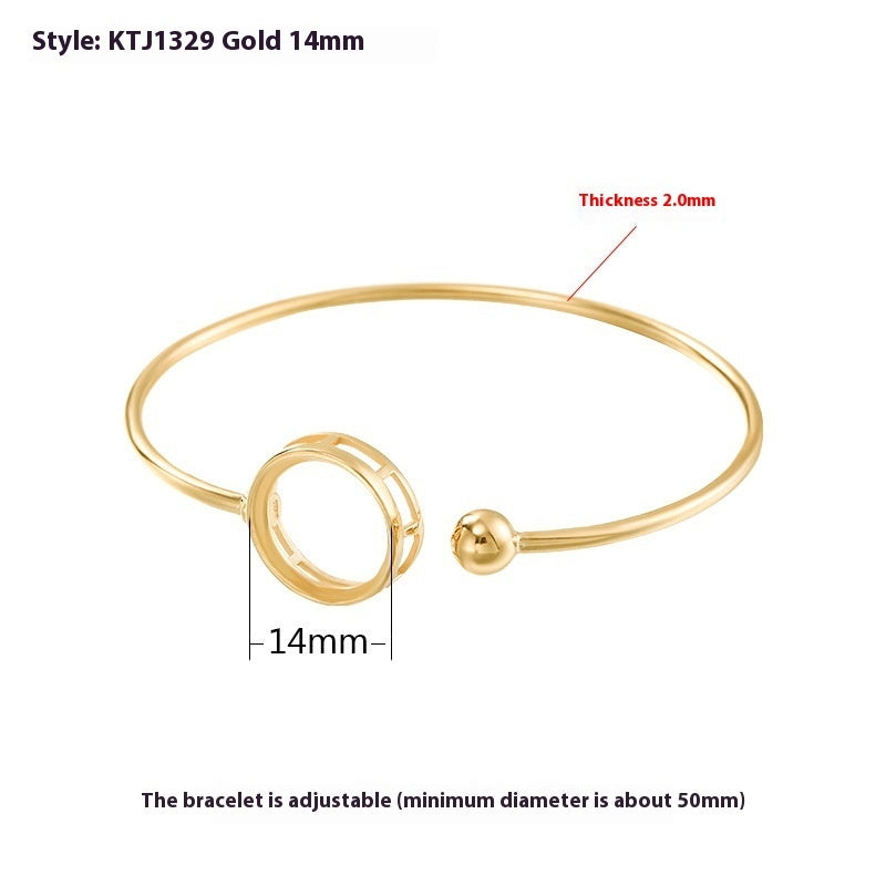 S925 Silver Bracelet Eardrop Frame Women's Simple Temperament Open-ended Bracelet