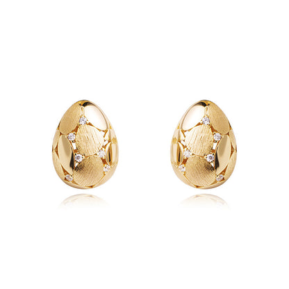 Small Golden Egg Ear Retro Affordable Luxury Fashionable And Versatile Earrings