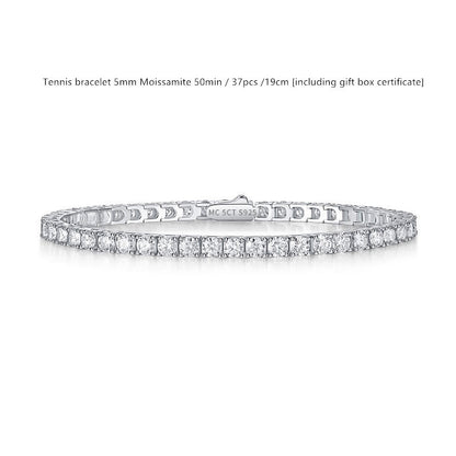 Bracelet de tennis en argent sterling avec moissanite couleur D pour femme