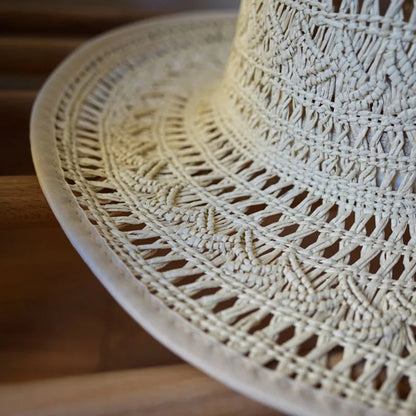 Sombreros Fedora de flores negras hechos a mano para mujer, sombrero de paja, sombrero de playa de verano, sombrero de ala ancha, sombrero de marinero con banda de perlas, sombrero de fiesta de boda para mujer