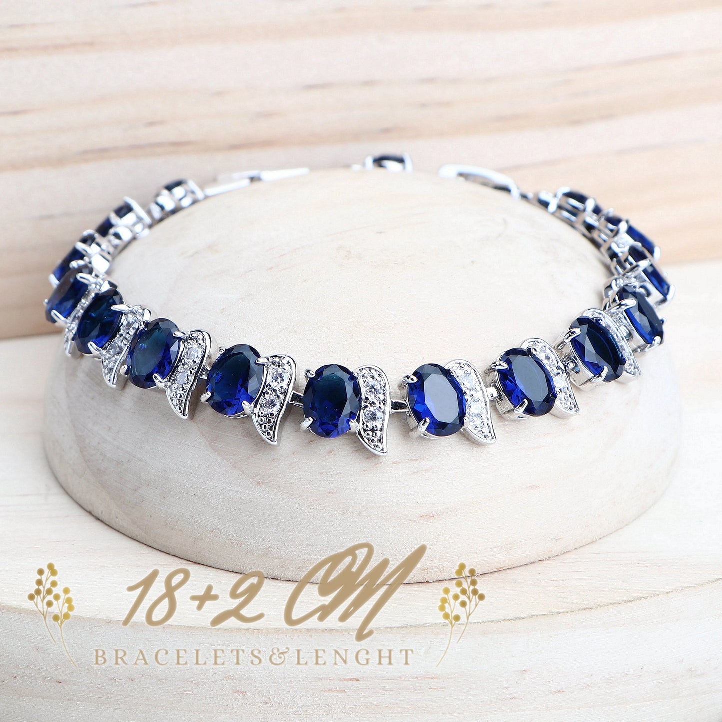 Conjuntos de joyería nupcial de moda para mujer en plata de ley 925 con circonita cúbica azul, pendientes de boda, anillos, pulseras, collar con colgante