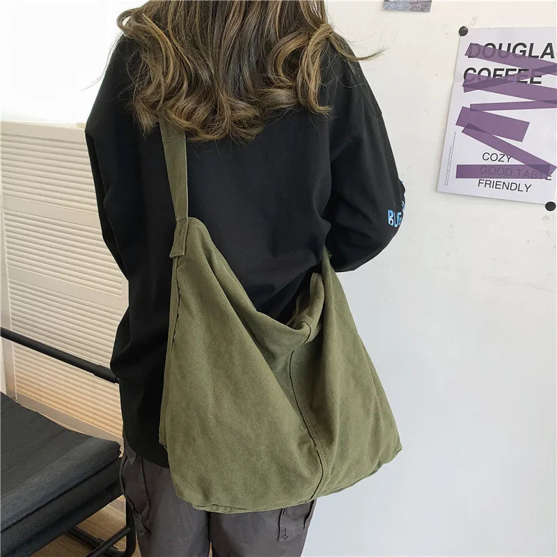 CGCBAG 2024 Shoulder Bag Women Shopper Canvas Tote Bag Female Solid Simple Large Capacity Crossbody Bags Women Designer Handbags