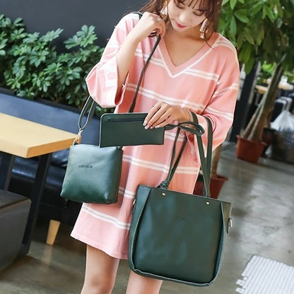 4Pcs/set Crossbody Bags Women Bag Set Pattern Leather Shoulder Bags Purse Ladies PU Crossbody Bag Bolsa Feminina Сумки Женские