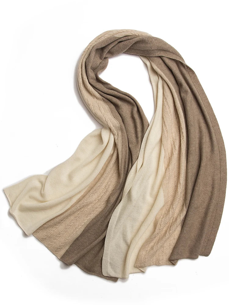 Bufanda de cachemira 100 % pura para mujer, de punto, para invierno y otoño, larga, cálida, de lana, chal tipo pashmina, para hombre y mujer, unisex