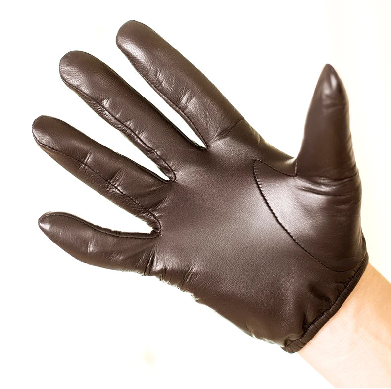 Gants de police non doublés pour hommes Prime Classic Slim Fit style serré Gants de conduite tactiques Chauffeur Gants de conduite en cuir nappa véritable