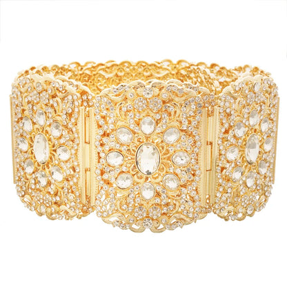 Ceinture européenne en strass de grande taille pour femmes arabes, chaîne de ventre de luxe, mode tendance, Abaya, Caftan, bijoux de mariage