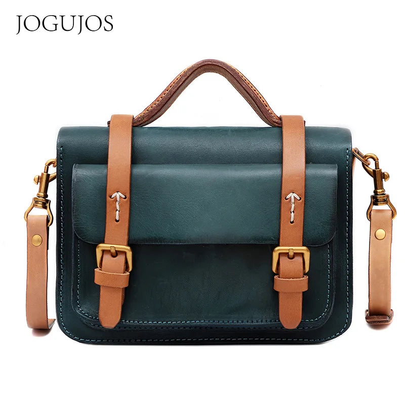 Handmade Large Capacity Head Layer Cowhide  Retro Contracted Brand Chic  Shoulder Bags New High Quality  Women Bags