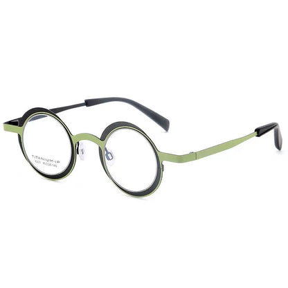 AooKoNi Monture de lunettes en titane pour hommes Montures optiques rondes pour myopie pour femmes Forme irrégulière sur ordonnance 2022 Japon Lunettes sans vis