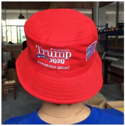 Fedex 100 pieces Trump 2022 Fisherman Hat Bucket Men Women Hip Hop Cap American President Election Embroidery Hiking Cap Sun Hat