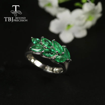 Natural Emerald Jewelry Set precious gemstone zambia Emerald clasp earring Ring 925 sterling silver for women best gift tbj