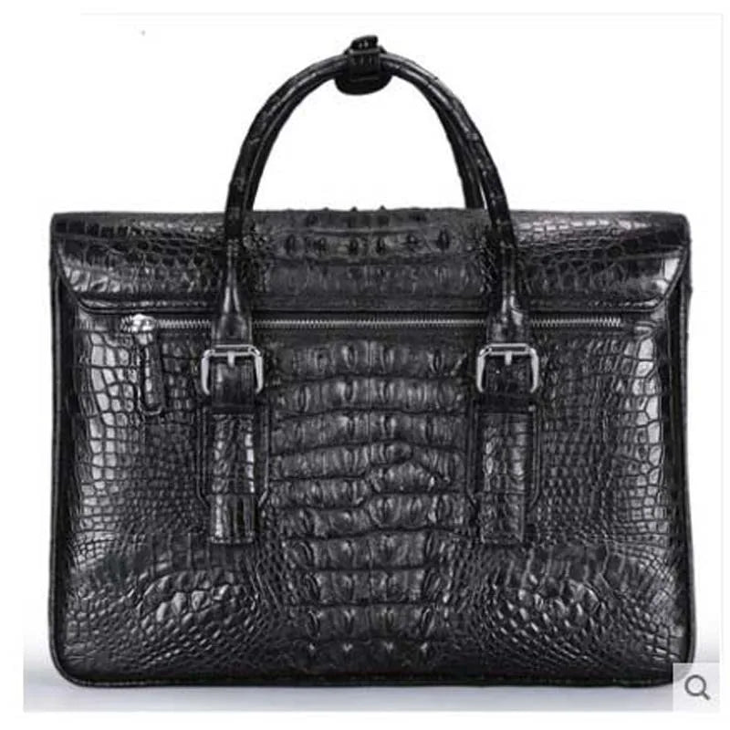 Langhao, recién llegado, bolso de mano para hombre, bolso de cocodrilo para hombre, bolso portátil para hombre, maletín de negocios cuadrado de sección transversal para hombre