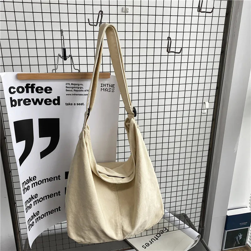 CGCBAG 2024 Shoulder Bag Women Shopper Canvas Tote Bag Female Solid Simple Large Capacity Crossbody Bags Women Designer Handbags