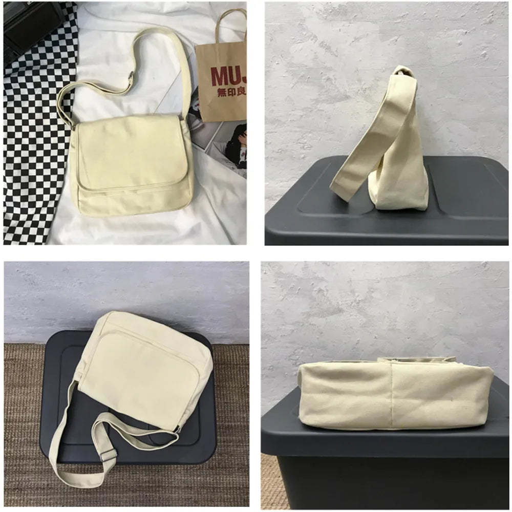 Bolsos de hombro de diseñador de moda de color sólido para mujer, bolso cruzado de lona de alta calidad para mujer, mochila escolar informal para jóvenes estudiantes