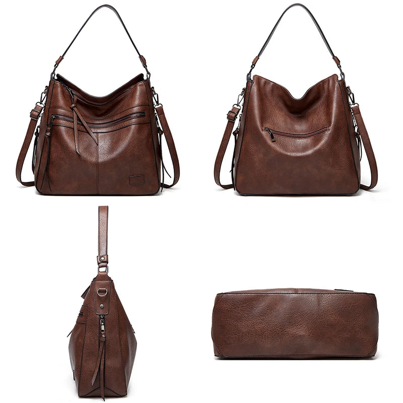 Bolso de mano de piel sintética vintage de invierno con borlas para mujer, bolso de mano, bolsos de hombro de moda para mujer 2024, bolso de mano de lujo, bolso de mujer