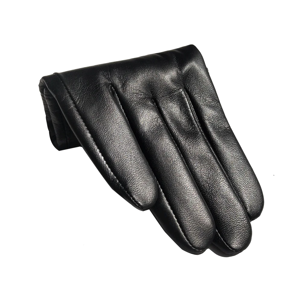 Gants en cuir véritable pour hommes, gants de luxe en peau de chèvre souple, fins et chauds pour l'hiver, écran tactile, poignet court, gants de conduite à la mode