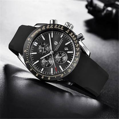 PAGANI DESIGN （Pagrne） New Men Quartz Watch Rubber Belt Men's Luxury Watch Fashion Casual Sports Male Clock Relogio Maasculino