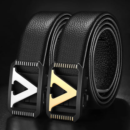 High quality Designer Belts Men  Fashion V Letter Luxury Famous Brand Genuine Leather Belt Men Classic Exquisite Waist Strap