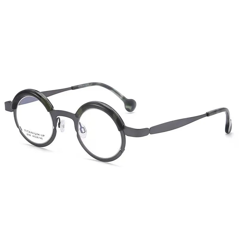 AooKoNi Monture de lunettes pour hommes, style rétro vintage, ronde, lunettes de vue, nouvelle personnalité, optique, style japonais, AK8199