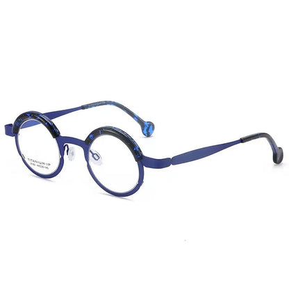 Gafas AooKoNi con montura estilo retro vintage para hombre y mujer, redondas, graduadas, con personalidad nueva, estilo japonés, AK8199