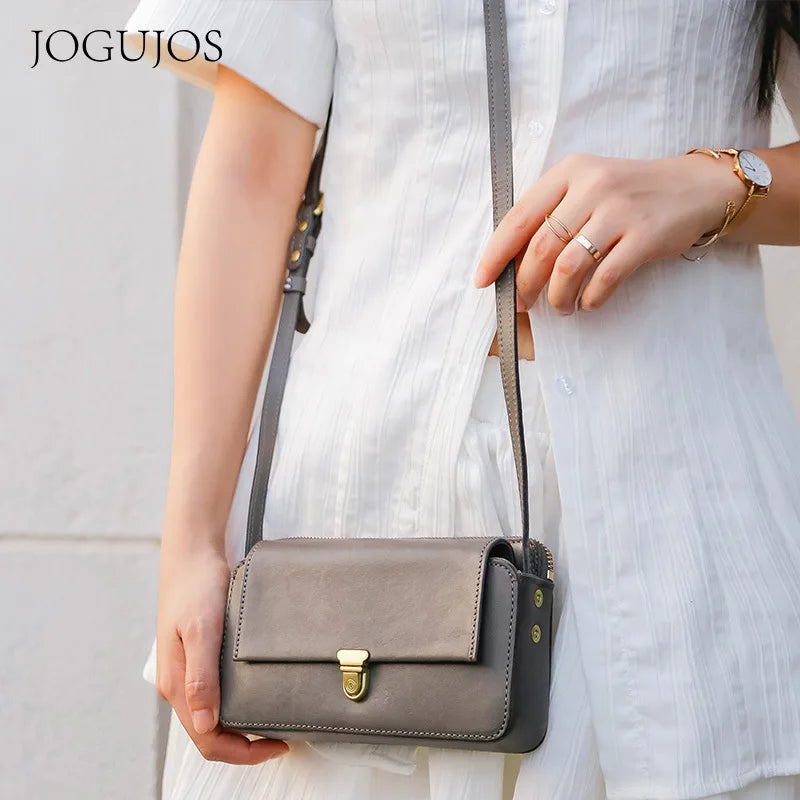 Retro Leisure Leather Jane Han Edition Style  Fashion Contracted Shoulder Bag Solid Color Classic Women Bags